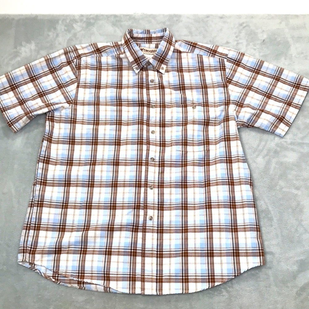 Wrangler Rugged Wear Short Sleeve Button Down Shirt Men's Size XL
